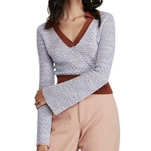 Free People Round About V Neck Sweater